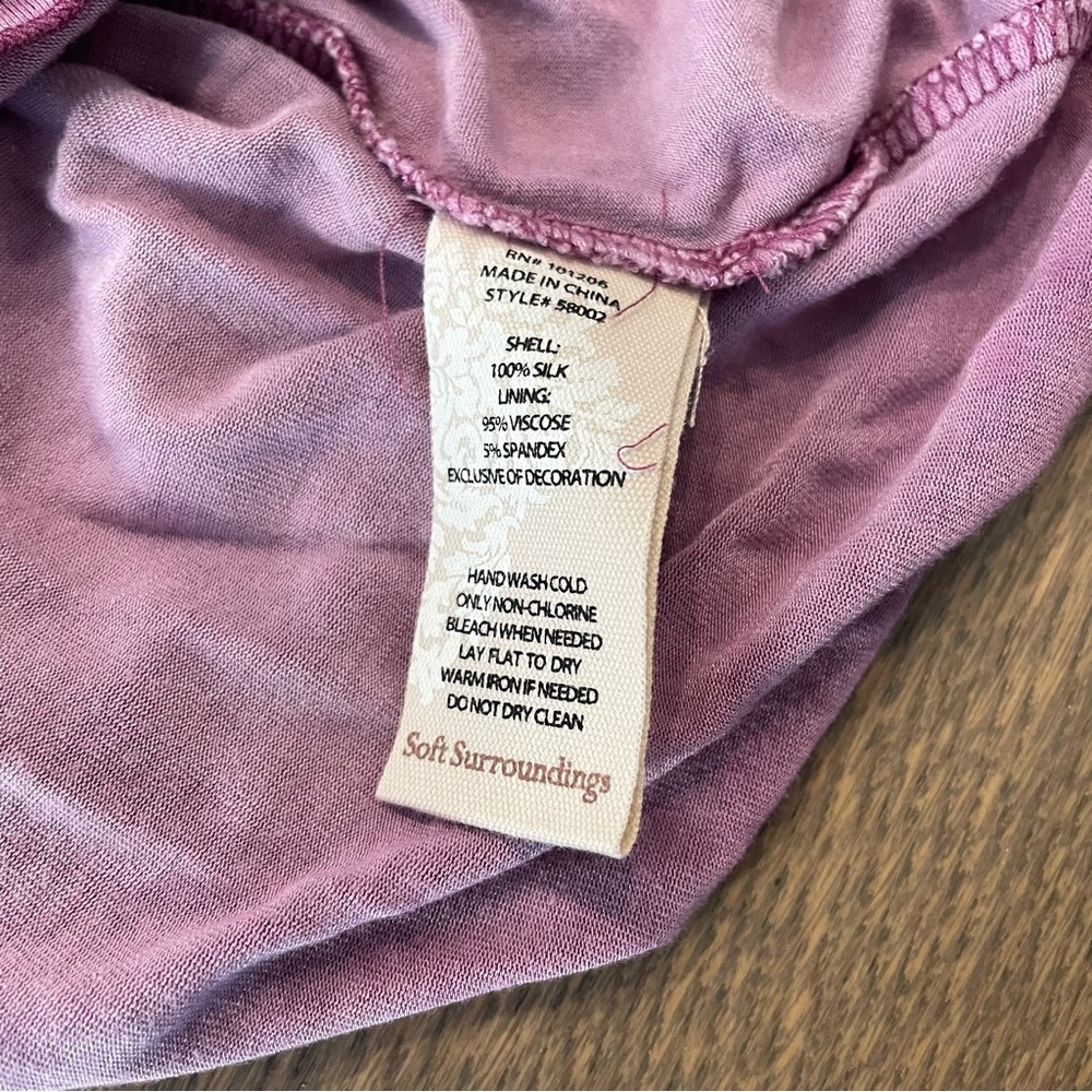 SOFT SURROUNDINGS Elegant Purple Embroidered Women's Top - Picture 10 of 11